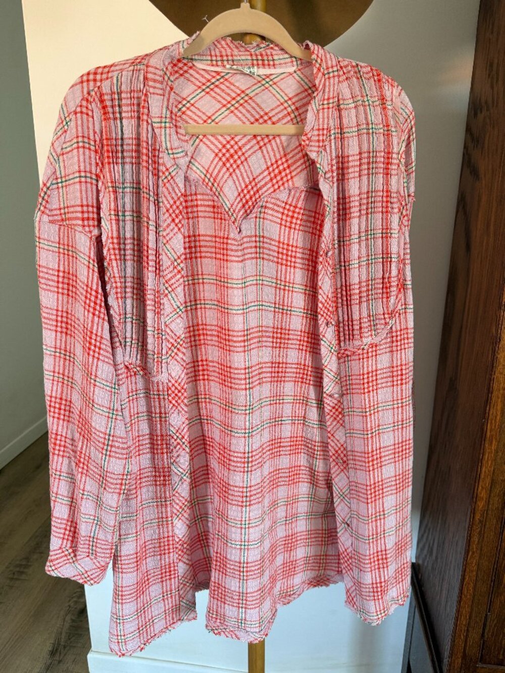 Free People oversized button up shirt small